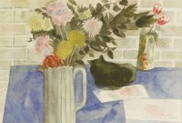 Lot 1 - Edward Bawden RA (1903-1989)
CHRYSANTHEMUMS AND EMMA NELSON
Signed l.r.