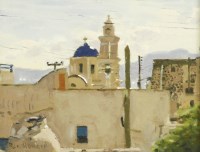 Lot 184 - Ken Howard RA (b.1932)
A CITY VIEW WITH A CHURCH