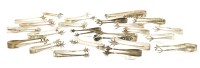 Lot 87 - A collection of various sugar tongs