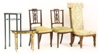Lot 431 - A pair of inlaid Edwardian salon chairs