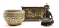 Lot 220 - An Indian teak and metal mounted miniature coffer