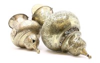 Lot 209 - A Middle Eastern pierced brass hanging ceiling light