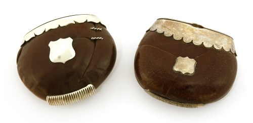 Lot 24 - Australian interest:  five silver-mounted burra nut vesta cases