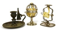 Lot 34 - A Matthew Boulton silver-plated chamber stick and snuffer