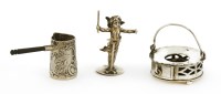 Lot 39 - A Dutch white metal toy brazier