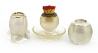 Lot 33 - Three glass and silver-mounted vesta strikers