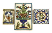 Lot 152 - Three Qajar tiles