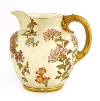 Lot 70 - A large Royal Worcester blush ivory jug
