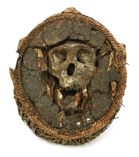 Lot 283 - A Vili Nkisi fetish chimpanzee skull