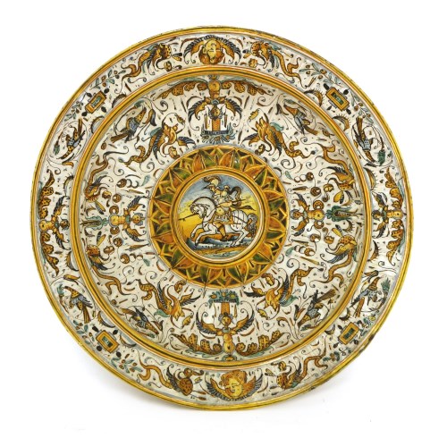 Lot 528 - A faience charger