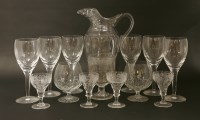 Lot 516 - A cut glass water jug