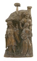 Lot 582 - A carved oak group