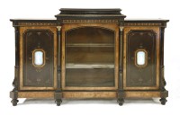 Lot 893 - A Victorian inlaid figured walnut and ebonised credenza