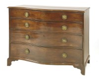 Lot 786 - A George III mahogany serpentine chest