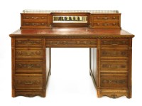 Lot 967 - A Gillows oak pedestal desk