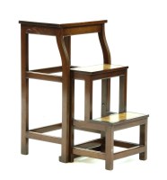 Lot 474A - A set of 20th century mahogany metamorphic library steps