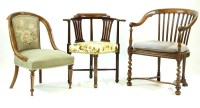 Lot 436 - A Victorian walnut nursing chair