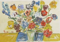 Lot 124 - Pito (20th century)
FLOWERS IN A VASE
Signed and dated 1981 l.l.