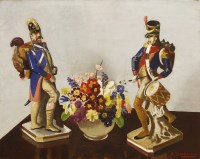 Lot 40 - Anna Zinkeisen (1901-1976)
A STILL LIFE OF ORNAMENTS ON A TABLE
Signed l.r.