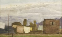 Lot 217 - Lionel Bulmer (1919-1992)
'DUSK AND THE WASHING STILL OUT'
Signed with initial and dated '49 l.l.