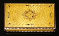 Lot 134 - A silver gilt guilloche enamel hinged box