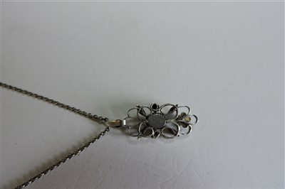 Lot 137 - An Arts and Crafts silver and enamelled pendant