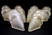 Lot 220 - Six Degue Art Deco frosted glass light shades