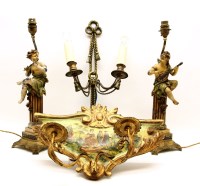 Lot 250 - Two Continental spelter table lamps