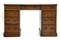 Lot 361 - Three part mahogany pedestal desk