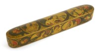 Lot 11 - A Persian lacquered papier-mâché pen box