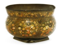 Lot 156 - An unusual Kashmir lacquered brass jardinière