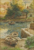 Lot 653 - Ernest William Haslehurst (1866-1949)
'THE LANDING AT NOSS MAYO