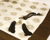 Lot 1015 - Two pairs of silk curtains