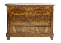 Lot 917 - A burr walnut commode