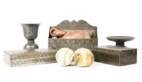 Lot 239 - A Bidriware spittoon and candlestick