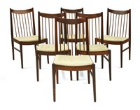 Lot 245 - A set of six rosewood dining chairs