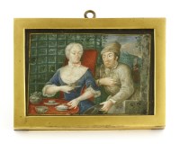 Lot 144 - An hand-painted playing card