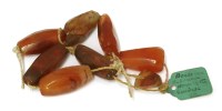 Lot 132 - A group of eight agate beads