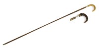 Lot 123 - A good horn and silver-mounted walking stick handle