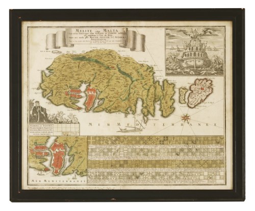 Lot 329 - MAPS: Malta: 1- SEUTTER MATTHEUS: Melite vulgo Malta cum vicinis Goza quae olim Gaulos
