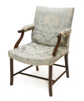 Lot 812 - A pair of George III-style mahogany elbow chairs