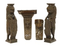 Lot 558 - A pair of oak heraldic beasts