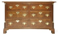 Lot 1021 - A George III oak Lancashire mule chest