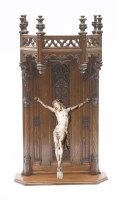 Lot 1033 - A Gothic oak wall mount