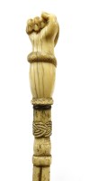 Lot 187 - A marine ivory and whalebone walking stick