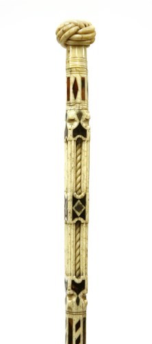 Lot 193 - A fine and rare marine ivory and whalebone walking stick