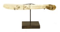 Lot 259 - A Sami scrimshaw ice knife