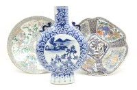 Lot 317 - A Chinese blue and white moon vase