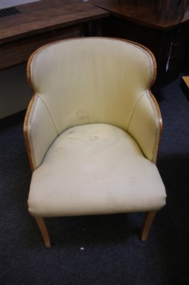 Lot 129 - A set of four Art Deco burr maple dining chairs
