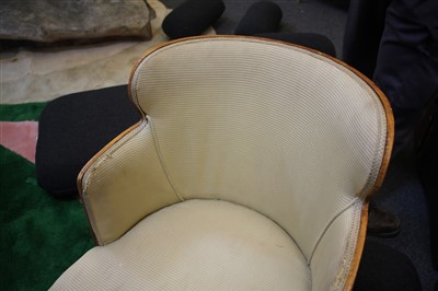 Lot 129 - A set of four Art Deco burr maple dining chairs
